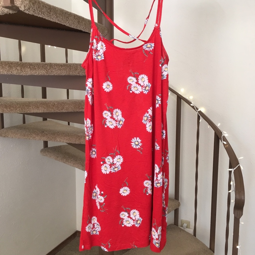 Divided H&M Red Flower Mini Dress - Size 2